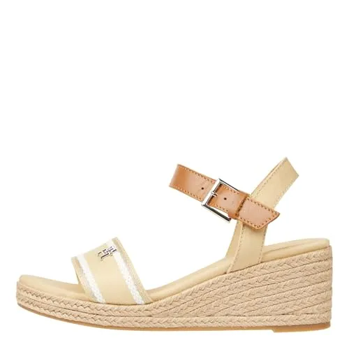 Tommy Hilfiger Damen Webbing Wedge Sandal in beige von Tommy Hilfiger