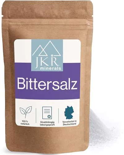 JKR Spices Bittersalz 900g | Epsom Salz in Lebensmittelqualität | Magnesium Sulfate food Grade | MgSO4 im CO² neutralen wieder verschließbaren Beutel