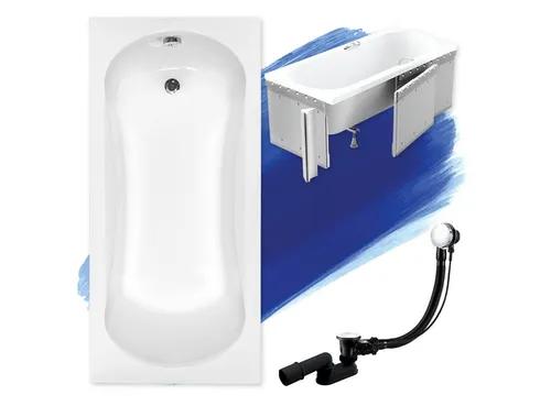 KOLMAN Badewanne Rechteck Aria 140x70 mit GRATIS Ablaufgarnitur & Füßen - Die Acryl-Badewanne ARIA vereint modernes Design und Komfort. Sie ist pflegeleicht, kratzfest und bietet eine langanhaltende Wassertemperatur für entspannende Badeerlebnisse. Ideal für jedes Badezimmer!