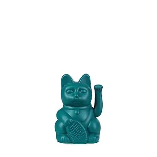 DONKEY Lucky Cat Mini | Green - Japanische Glücksbringer Winkekatze in Grün, 9,8 cm hoch