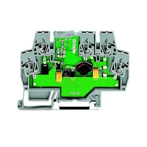 Wago 859-802 24VDC-Wandler - DC-DC-Wandler für 24V Eingang und 10V Ausgang, ideal für effiziente Energieumwandlung mit 0,5A Stromstärke. Perfekt für Elektroinstallationen.
