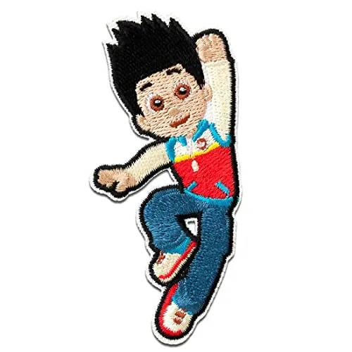 Paw Patrol Ryder - Aufnäher, Bügelbild, Aufbügler, Applikationen, Patches, Flicken, zum aufbügeln, Größe: 7,8 x 3,5 cm