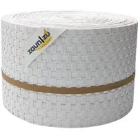 zaunzu Sichtschutzstreifen Rattan PE 26m Weiß - Zaunelemente mit UV-beständigem RATTAN Stil für moderne Optik und einfachen Sichtschutz. Robustes PE-Material schützt deine Privatsphäre und sorgt für Windschutz.