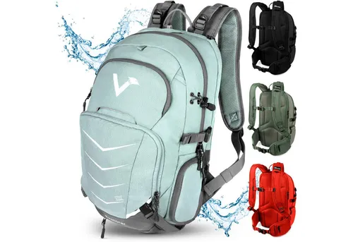 Valkental Explorer V22 Outdoor Rucksack mint-blau - Fahrradtaschen mit 22 L Volumen, wasserabweisend und aus recyceltem Plastik, ideal für Outdoor-Aktivitäten und Fahrradtouren.