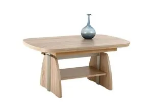 Funktionscouchtisch Colin - Ausziehbar & Höhenverstellbar - Wohnzimmertisch mit melaminbeschichteter Holzwerkstoff-Oberfläche, ausziehbar von 107-156 cm und höhenverstellbar von 53-69 cm für flexible Nutzung im Wohnzimmer.