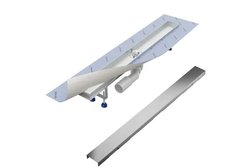 Aquabad® Duschrinne SDS Pro Edelstahl Duschablauf - Edelstahl Duschrinne Komplett-Set mit Viega-Siphon und Haarsieb, ideal für barrierefreie, moderne Duschen. Einfache Montage und Reinigung für ein stets trockenes Bad.