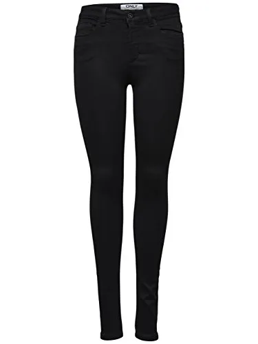 ONLY Damen Onlroyal High Sk Pim600 Noos 15093134 Jeans, Schwarz, EU S/34 - Modische Skinny Jeans mit hoher Taille, aus 69% Baumwolle und 29% recyceltem Polyester für nachhaltigen Style und perfekten Sitz.