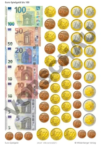 Spielgeld bis Euro 100, VPE 10 Bogen von Mildenberger Verlag GmbH