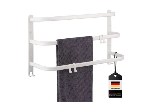 bremermann Handtuchhalter Wand-Handtuchhalter, 3 gestufte Ablagen, Handtuchstange, Wandmontage