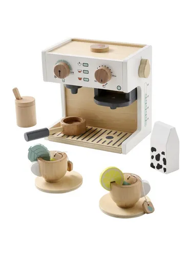vertbaudet Spielküche Kinder Kaffee- und Teemaschine aus Holz FSC® Holz