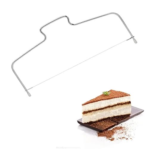 WENRENMK Tortenschneider, Tortenbodenschneider aus Edelstahl, mit Höhenverstellbarem Kuchenschneidedraht aus Edelstahl (32 cm/Einzeldraht), Geeignet für Zuhause, Konditorei, Dessertladen