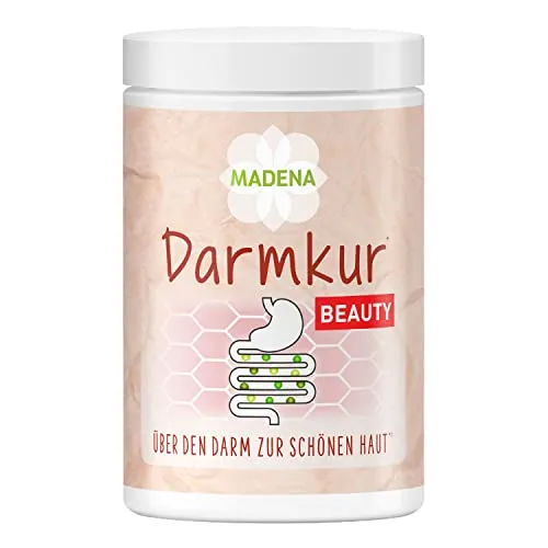 MADENA Darmkur Beauty, Akazienfasern, 30 Mrd. Darmkulturen pro Portion, 21 Darmbakterien-Stämme, resistenter Stärke Typ 3, Maisdextrin, 210g Pulver