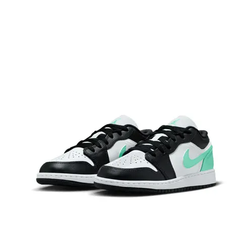 NIKE AIR JORDAN 1 LOW Green Glow Sneaker weiß/schwarz/cyan Gr.38 Damen Kinder