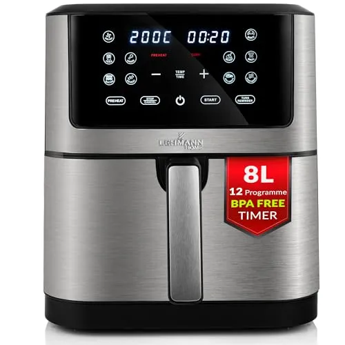 Lehmann 8L Heißluftfritteuse mit Digitalem LED-Touchscreen von LEHMANN