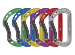 Petzl 6er Pack Spirit Karabiner Blau/Grau/Violett - Karabiner & Expressen - Leichter und vielseitig einsetzbarer Karabiner mit exzellentem Grip, ideal für Sportklettern und Kletterrouten.