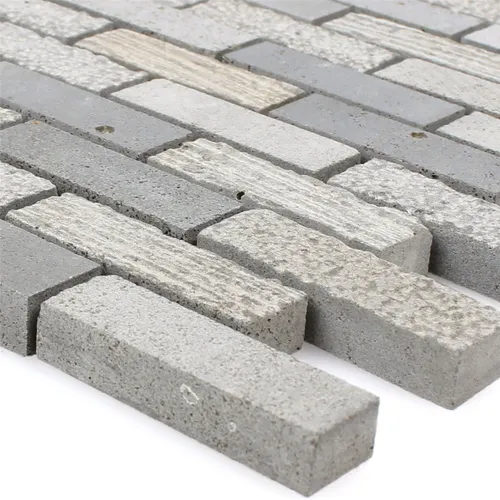 Naturstein Mosaikfliesen Daimon Stein Carving Mix Cement Grey Wand Boden Küchen