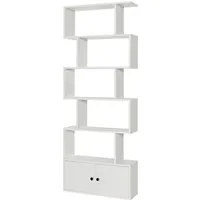 Costway Bücherregal mit Türen Standregal 183 x 70 x 23 cm Weiß