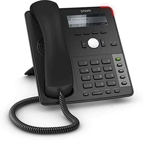 Snom D712 IP Telefon, SIP Tischtelefon (vierzeiliges S / W-Display mit Hintergrundbeleuchtung, 5 frei programmierbare Funktionstasten mit LEDs), schwarz, 00004353