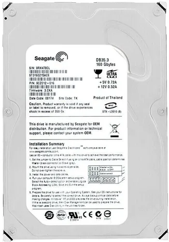 Seagate DB35.3 ST3160215ACE 160GB Festplatte - Internes 3,5