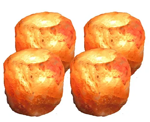 NaturGut Kristallsalz Teelicht 4St. in pink von NaturGut