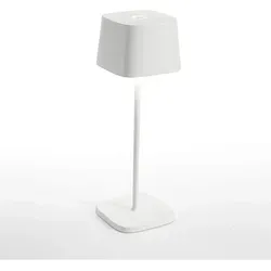 Zafferano Akku-Tischleuchte Ofelia Pro Weiß - Tischleuchte mit Touch-Control und Dimmer-Memory-Funktion, ideal für drinnen und draußen. Flexibel einsetzbar, lädt kabellos auf und sorgt für eine stimmungsvolle Beleuchtung.