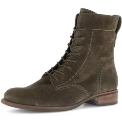 Gabor Schnürstiefelette - Stilvolle Wanderschuhe mit herausnehmbarem Fußbett - Wanderschuhe in Größe 37 EU, oliv, mit Blockabsatz und OPTIFIT-Wechselfußbett für individuellen Komfort. Ideal für Herbsttage!