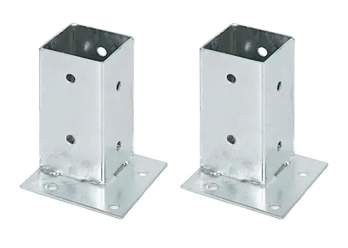 Alberts 211967 Aufschraubhülse | Feuervzinkte Stütze für Ecken - Stütze aus feuerverzinktem Stahl, ideal für die bündige Befestigung an Ecken. Hochwertige Qualität für perfekte Ergebnisse bei Holzpfosten.