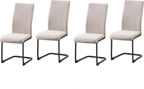 HTI-Line Freischwinger Schwingstuhl 4er-Set Creme LennyP