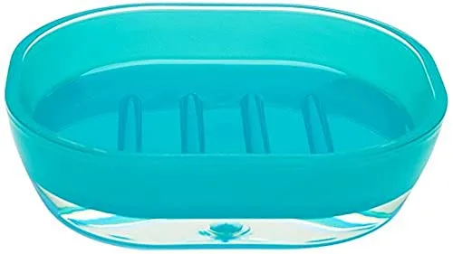Excelsa Linea Bagno Seifenschale in blau, Polystyrol, 15.7 x 11 x 4 cm