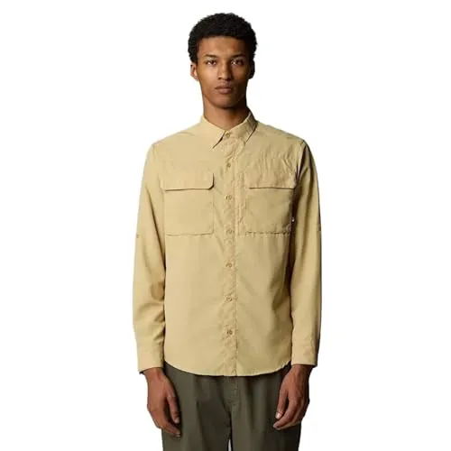 The North Face NF0A4T184FS M L/S Sequoia Shirt T-Shirt Herren Khaki Stone-NPF Größe S