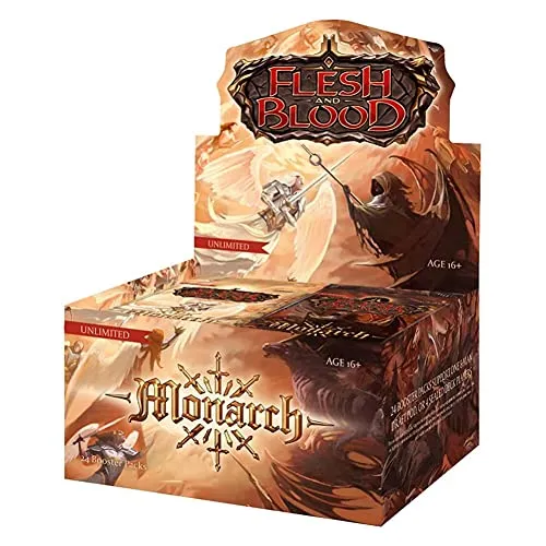 Flesh & Blood Monarch 24er Display - Gesellschaftsspiel: Flesh & Blood TCG - Monarch Unlimited Booster Display mit 24 Packs für spannende Spielerlebnisse und strategische Kämpfe.