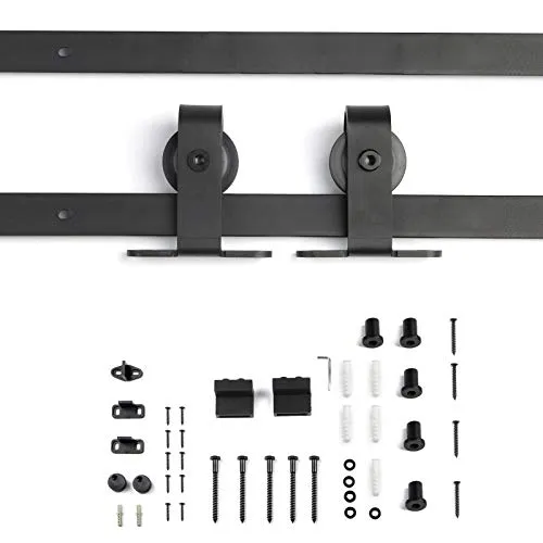 SOTECH Schiebetüren Set LOUNGE-2 2tlg. 2 m (von oben anschraubbar) schwarz Schiebetürensystem Laufrollen-Ø 70 mm