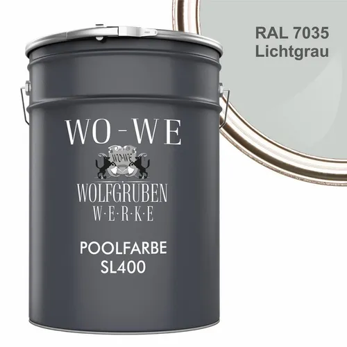 WO-WE Schwimmbadfarbe SL400 - Wasserbeständige Bodenversiegelung für Pools - Bodenbeschichtungen mit der umweltfreundlichen SL400, schnell trocknend und kratzfest, ideal für Schwimmbecken und Folienuntergründe.