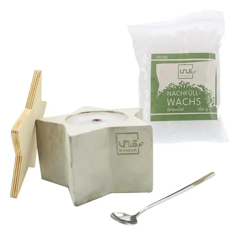 Kerze Beton Stern grau groß