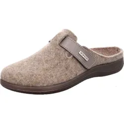 Rohde Damen Pantoffel Bari 6549 - Beige, Größe 40 EU - Bequeme Hausschuhe aus hochwertigem Softfilz mit Klettverschluss für optimale Anpassung und rutschfester Synthetiksohle. Ideal für einen gemütlichen und warmen Auftritt zu Hause.
