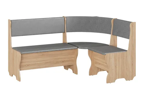 Rodnik Eckbank Malta - Truhenbank in Sonoma Eiche - Eckbank aus Holzoptik mit gepolsterter Sitz- und Rückenfläche, bietet praktischen Stauraum in zwei Truhen und ist ideal für gemütliche Essbereiche.