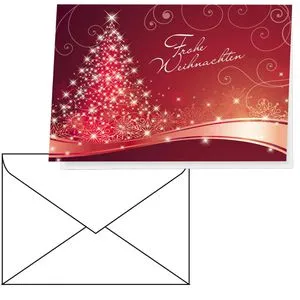 Sigel Weihnachtskarte DS019, Christmas Swing, A6 - Grußkarten für Weihnachtsgrüße, 25 Stück aus hochwertigem Glanzkarton, geeignet für Drucker, inkl. gummierten Umschlägen - perfekt für eine persönliche Note.