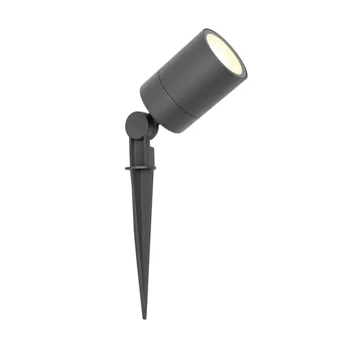 Ledvion LED Gartenstrahler, Aluminium Anthrazit, IP65, 5W, 2700K, 1 Meter Kabel, LED-Strahler, LED-Gartenstrahler für Draußen