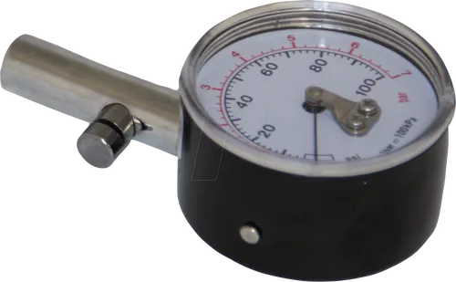 GARAGE 21259 - Reifendruckprüfer mit Manometer bis 7 bar - Präziser Reifendruckprüfer aus Metall mit Rückstelltaste für einfache Handhabung. Ideal für PKW, Motorrad und Fahrrad. Der kompakte Prüfer kommt in einem schützenden Kunststoffetui und sorgt für optimale Sicherheit beim Fahren.