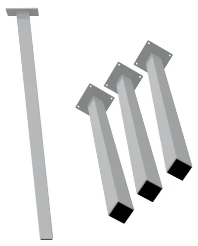 HAGO24 Tischbeine Set 4 Stück Möbelfuß schräg 96° Stahl weiß 4x4cm 72cm Couchtischbank DIY Tischgestell Schraubfüße