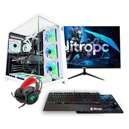 NitroPC - Gold v2 Pack | Komplett-PC Gaming (AMD Ryzen 5 8400F 4.2/4.7GHz, RTX 5060 8GB, RAM 36GB, M.2 1TB, Windows 11 | WiFi, 24