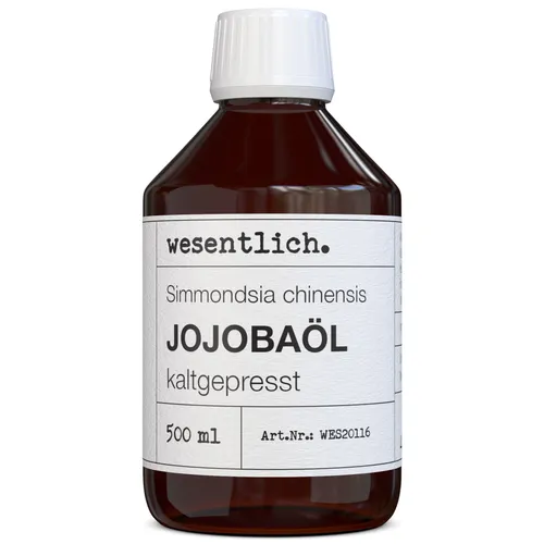 wesentlich. Körperöl Jojobaöl kaltgepresst 500ml - Feuchtigkeit für Haut und Haare - Körperöl für alle Hauttypen, feuchtigkeitsspendend und vielseitig anwendbar – ideal auch als Zutat für eigene Kosmetik.