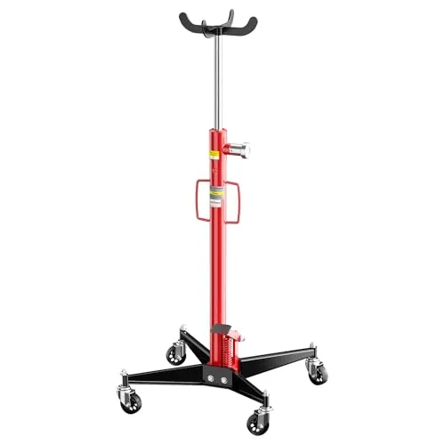 Wiltec Mobiler Getriebeheber 500 kg - Motorheber mit hydraulischem Pedal und flexibler Hubhöhe von 110-195 cm, ideal für Kfz-Werkstätten. Hohe Tragfähigkeit und leichtgängige Mobilität durch 4 Stahlrollen.