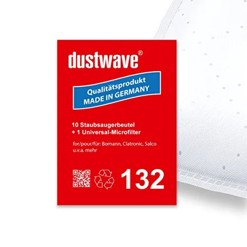 Sparpack - 10 Staubsaugerbeutel passend für Alaska - VC 1400 Bodenstaubsauger - dustwave® Premiumqualität - Made in Germany