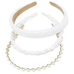 3er Set Weißer Haarreif für Damen und Mädchen - Vintage Stoff - Vielseitige Haaraccessoires für stilvolle Damen. Bequeme, rutschfeste Haarreifen in verschiedenen Designs, ideal für jeden Anlass. Perfekt als Geschenk für besondere Momente.