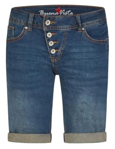 Buena Vista Damen Malibu-Short Cozy Denim - Dark Stone 4452 - Modische Damen-Shorts aus Denim in dunkler Steinoptik, ideal für warme Tage. Bietet Komfort und Stil für jeden Anlass. Erhältlich in internationalen Größen für die perfekte Passform.