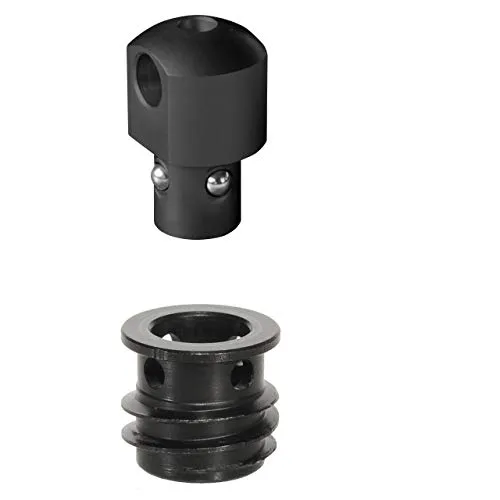 HALDER Unisex – Erwachsene Push & GO Stud Adapter + Buchse, Ø 6 x 1 mm, schwarz, mit Aufnahmebuchse für Montage in Kunststoff, 6,0 mm, a_NA