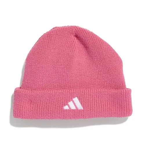 adidas Unisex Kinder Little Kids 3 Stripes Beanie, Pink Fusion, S