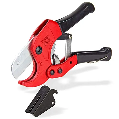 DEMA Rohrschere DRS42 Ø42 mm - Kunststoff-, Alu-, Verbundrohrschneider, Rohrabschneider - präzise, langlebig, robust - Kunststoffrohr, Verbundrohre, Heimwerker