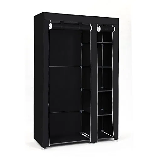 SONGMICS XL Stoffschrank mit Kleiderstange in schwarz von SONGMICS